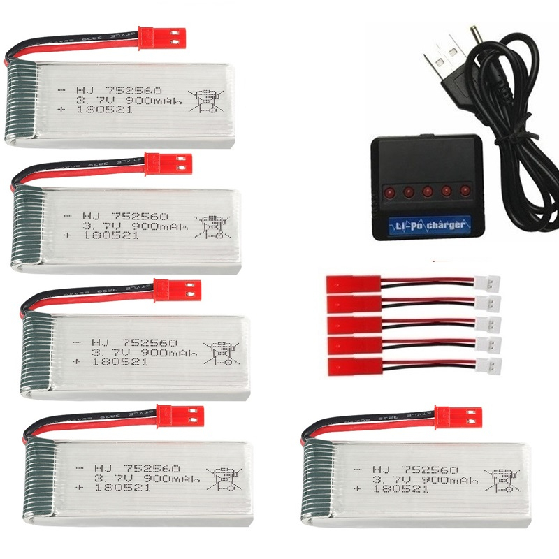 Eachine Drone E58 - JST 3.7V 900mah充電式バッテリー+充電器 X5 X5C X5SC