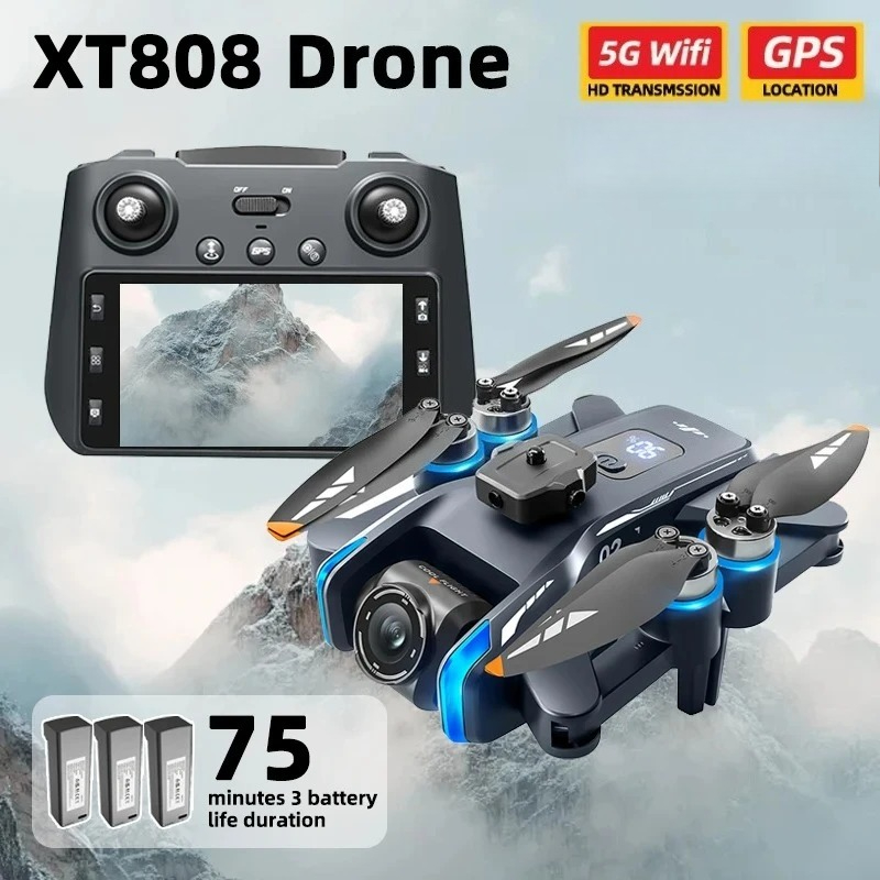 Drone Gps Mount - オリジナルXT808 Pro MAXドローン 4Kプロフェッショナル 8K HDデュアルライトフローカメラ