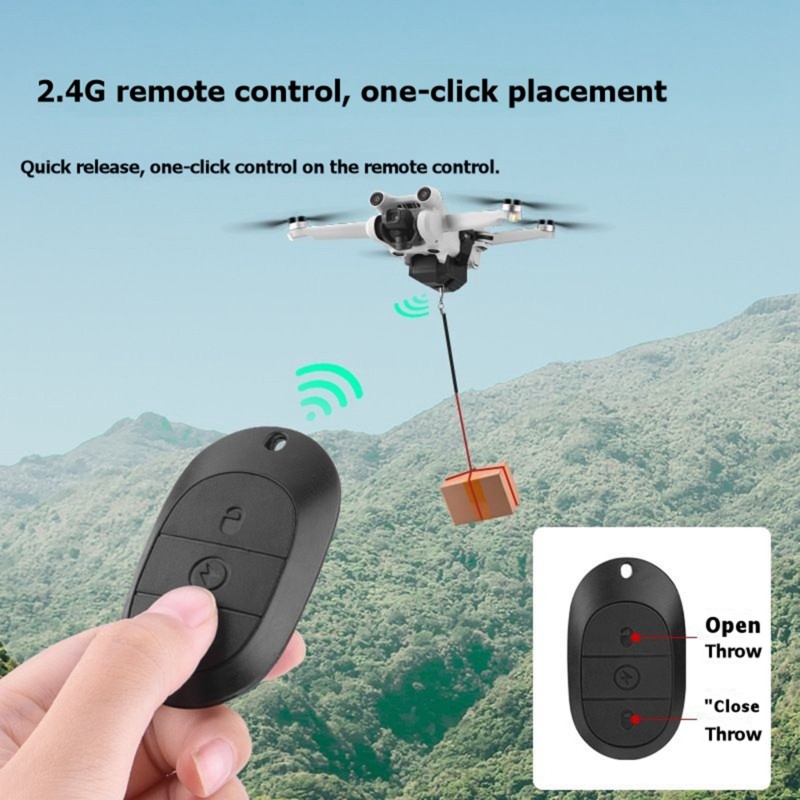 Dji Drone Mini 4 Pro - ドロッパーエアドロップシステムアクセサリー、DJI Mini 4 Pro用ユニバーサルドローン、充電式リモートペイロードデリバリーデバイス、1キット
