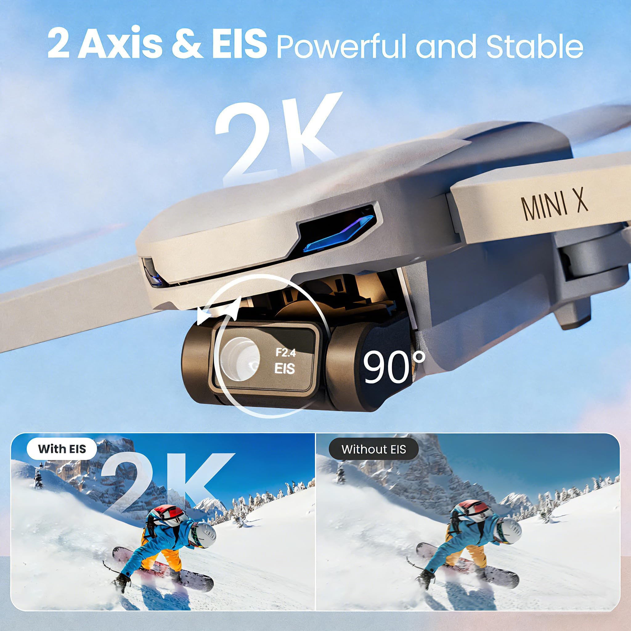 大人向けカメラ付きドローン、2K EIS GPS折りたたみ式 - Drone Gps Mount のレビューと価格